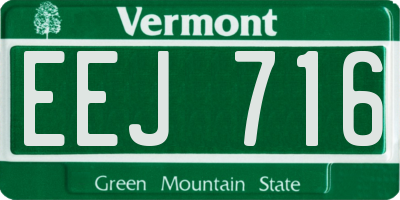 VT license plate EEJ716