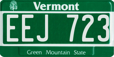 VT license plate EEJ723