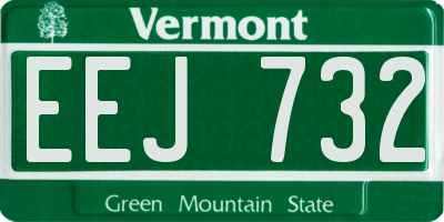 VT license plate EEJ732