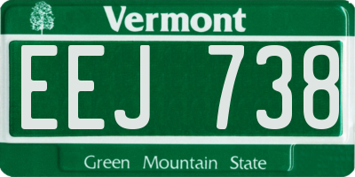 VT license plate EEJ738