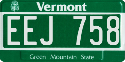 VT license plate EEJ758
