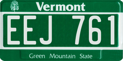 VT license plate EEJ761