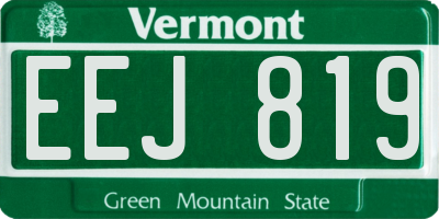 VT license plate EEJ819