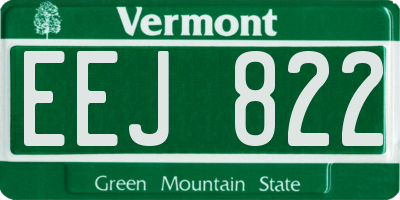 VT license plate EEJ822