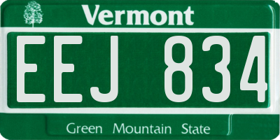 VT license plate EEJ834