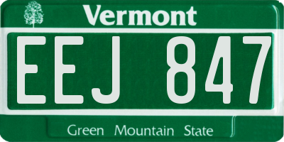VT license plate EEJ847