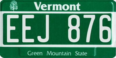 VT license plate EEJ876