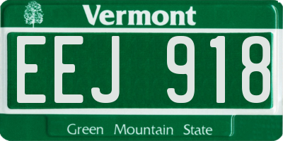 VT license plate EEJ918