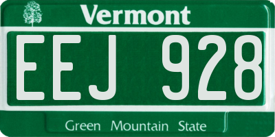 VT license plate EEJ928