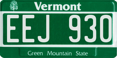 VT license plate EEJ930