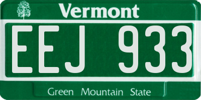VT license plate EEJ933