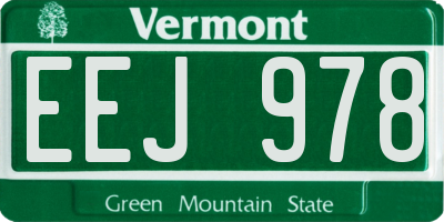 VT license plate EEJ978