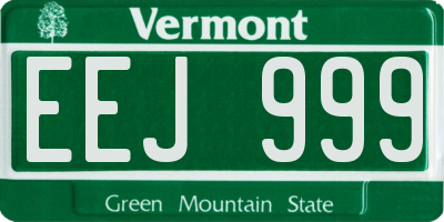 VT license plate EEJ999