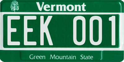 VT license plate EEK001