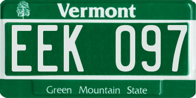 VT license plate EEK097