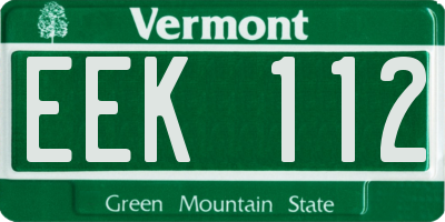 VT license plate EEK112
