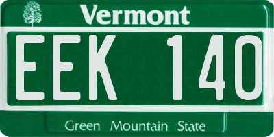 VT license plate EEK140
