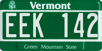 VT license plate EEK142