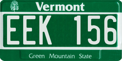 VT license plate EEK156