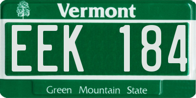 VT license plate EEK184