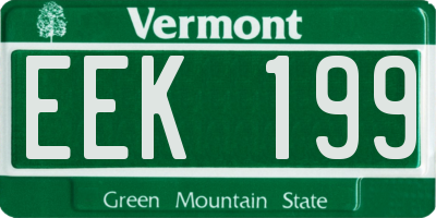 VT license plate EEK199