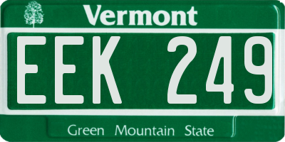 VT license plate EEK249
