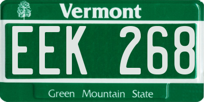 VT license plate EEK268