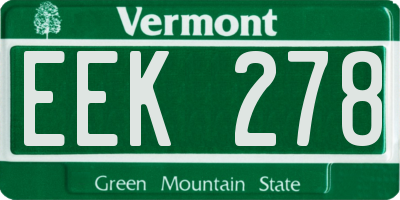 VT license plate EEK278