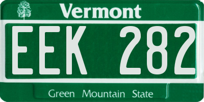 VT license plate EEK282