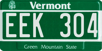 VT license plate EEK304