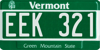 VT license plate EEK321