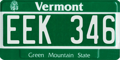 VT license plate EEK346