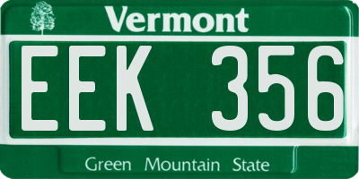 VT license plate EEK356