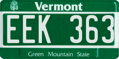 VT license plate EEK363