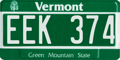 VT license plate EEK374