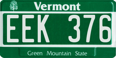 VT license plate EEK376