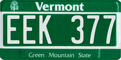 VT license plate EEK377