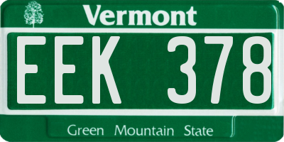 VT license plate EEK378