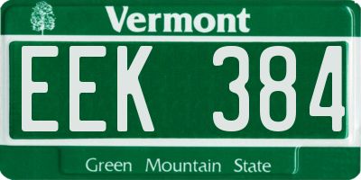 VT license plate EEK384