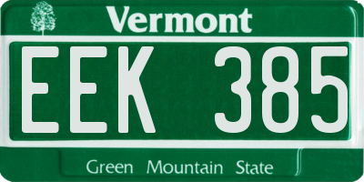 VT license plate EEK385