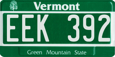 VT license plate EEK392