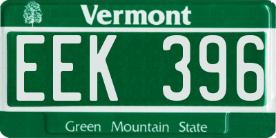 VT license plate EEK396