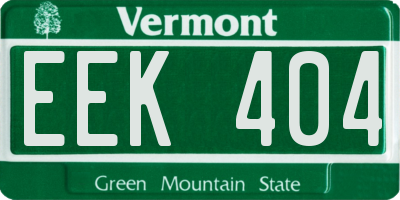 VT license plate EEK404