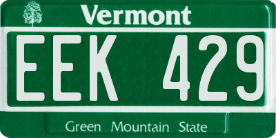 VT license plate EEK429