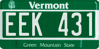 VT license plate EEK431