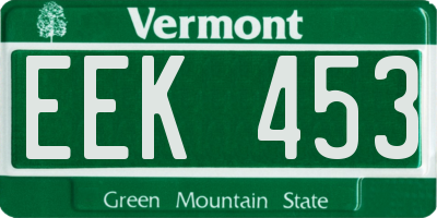 VT license plate EEK453