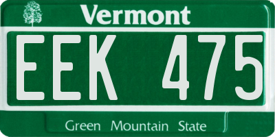 VT license plate EEK475