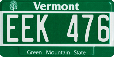 VT license plate EEK476
