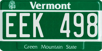VT license plate EEK498
