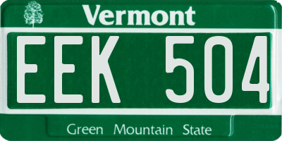 VT license plate EEK504